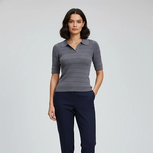 Polo Neck Merino Wool Sweater Womens